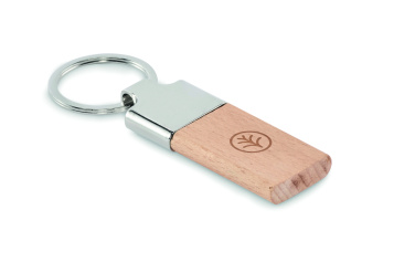 Logo trade corporate gift photo of: Key ring with rubber wood