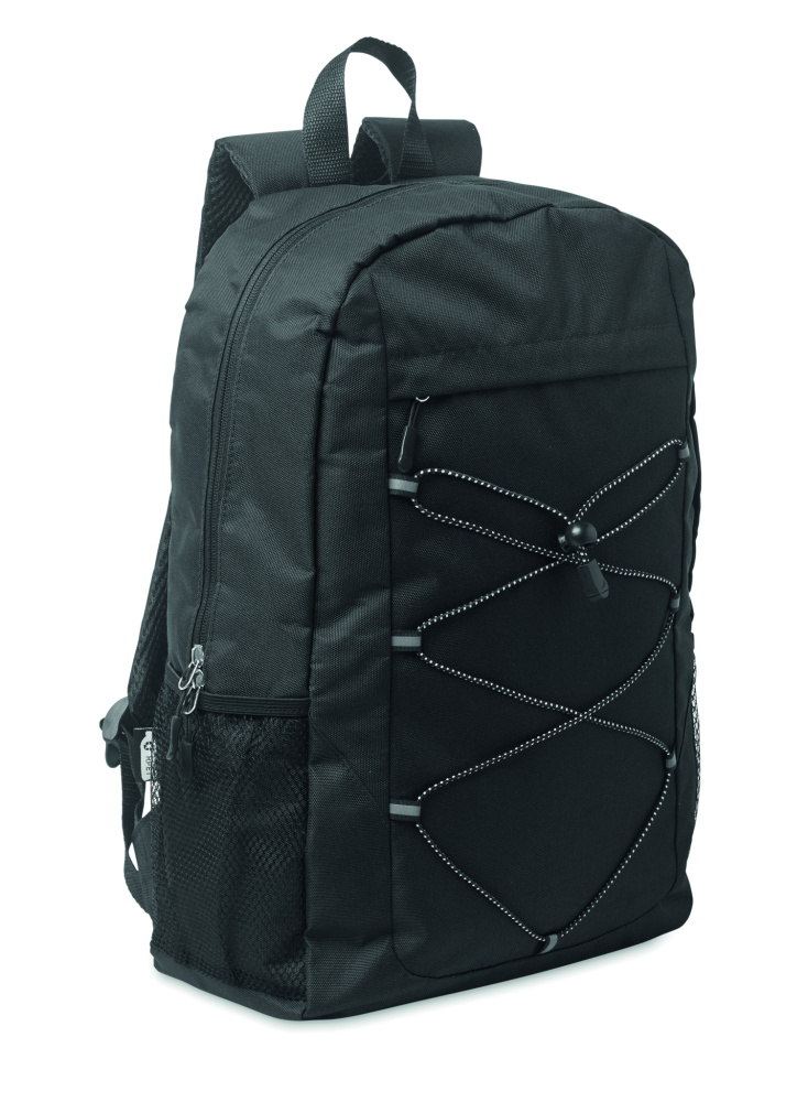 Logo trade promotional giveaway photo of: 600D RPET polyester backpack