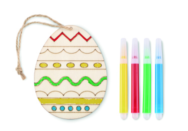 Logotrade promotional products photo of: Wooden egg painting set