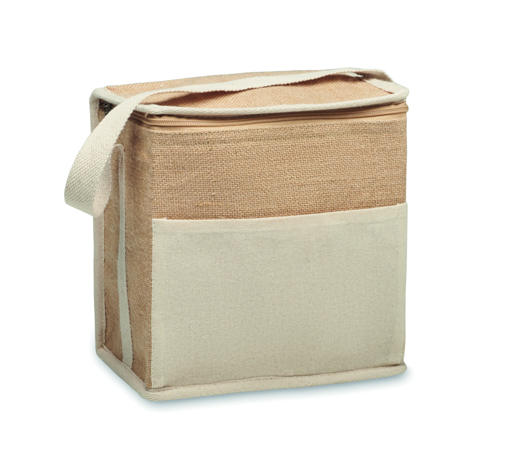 Logotrade corporate gift picture of: Jute and canvas cooler bag 3L