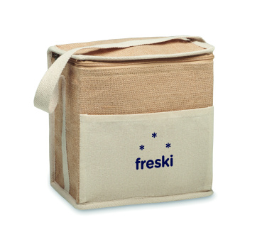 Logo trade promotional product photo of: Jute and canvas cooler bag 3L