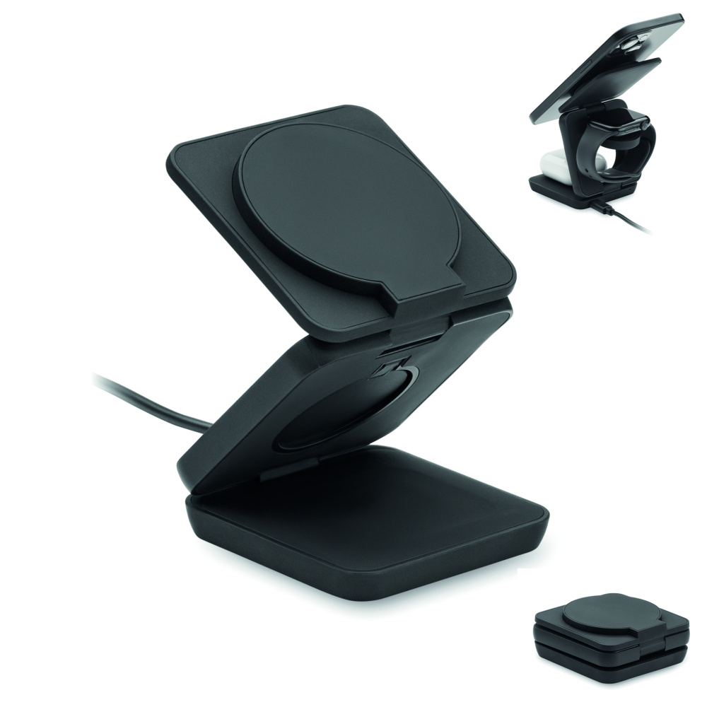 Logo trade promotional items picture of: 3in1 foldable charging station