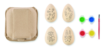 Logo trade promotional merchandise image of: Wooden eggs painting set