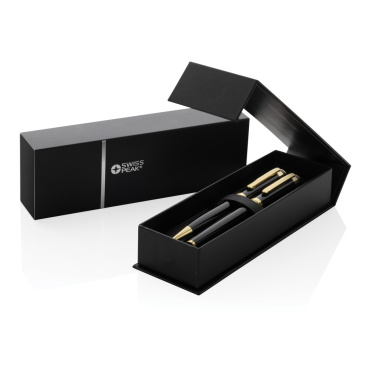 Logo trade promotional gifts picture of: Swiss Peak Luca RCS recycled brass deluxe pen set
