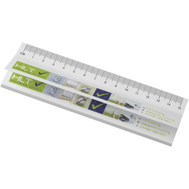 Logotrade promotional gift picture of: Sticky-Mate® recycled sticky notes with printed 15 cm ruler