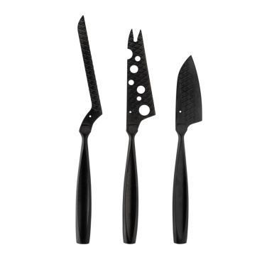 Logo trade promotional merchandise picture of: BOSKA Cheese Knife Set Monaco+ Black