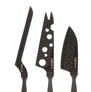 Logotrade promotional merchandise picture of: BOSKA Cheese Knife Set Monaco+ Black