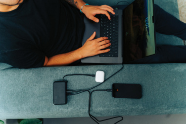 Logo trade promotional product photo of: Urban Vitamin Eureka hybrid GANcharger 10000mah powerbank65W