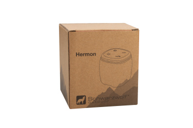 Logo trade promotional merchandise photo of: Bluetooth speaker HERMON Schwarzwolf