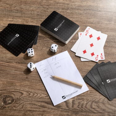 Logo trade business gift photo of: Set of playing cards and dice MURRAY Schwarzwolf