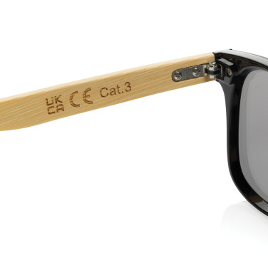 Logo trade promotional gift photo of: Prism RCS recycled plastic sunglasses with bamboo frame