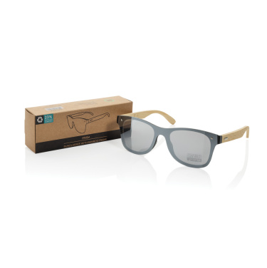 Logo trade advertising product photo of: Prism RCS recycled plastic sunglasses with bamboo frame