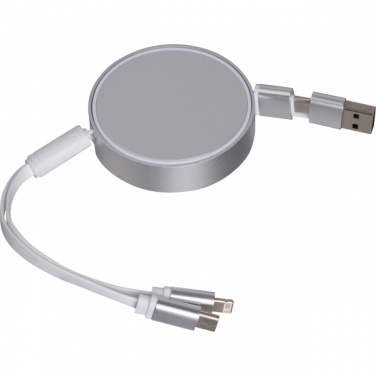Logo trade promotional gifts image of: Charging cable made from recycled aluminum Ostend