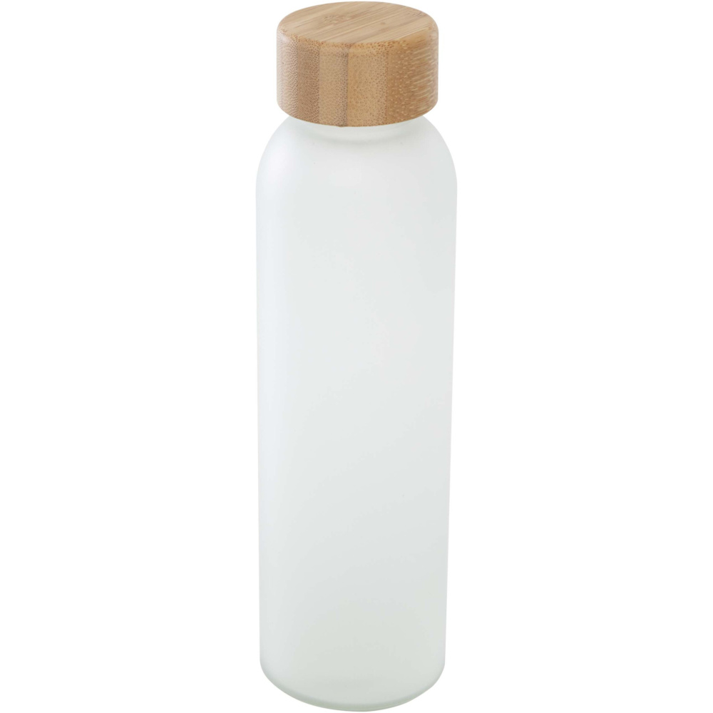 Logo trade corporate gifts picture of: Lume 500 ml matte soda lime glass bottle with bamboo lid