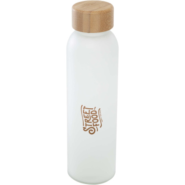 Logotrade promotional product picture of: Lume 500 ml matte soda lime glass bottle with bamboo lid