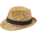 Pricus straw hat, Solid black / Natural