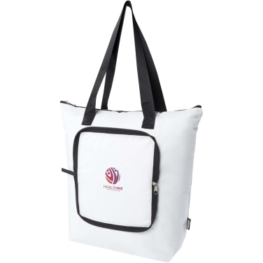 Logo trade business gifts image of: EcoFold RPET foldable tote cooler bag 15L