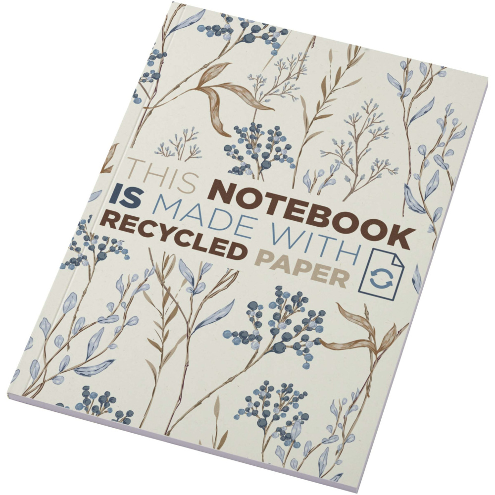 Logo trade promotional products image of: Novella Austen A5 recycled soft cover notebook - 50 sheets