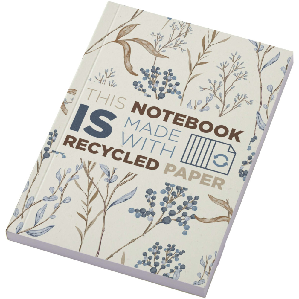 Logo trade promotional giveaway photo of: Novella Austen A6 recycled soft cover notebook - 100 sheets