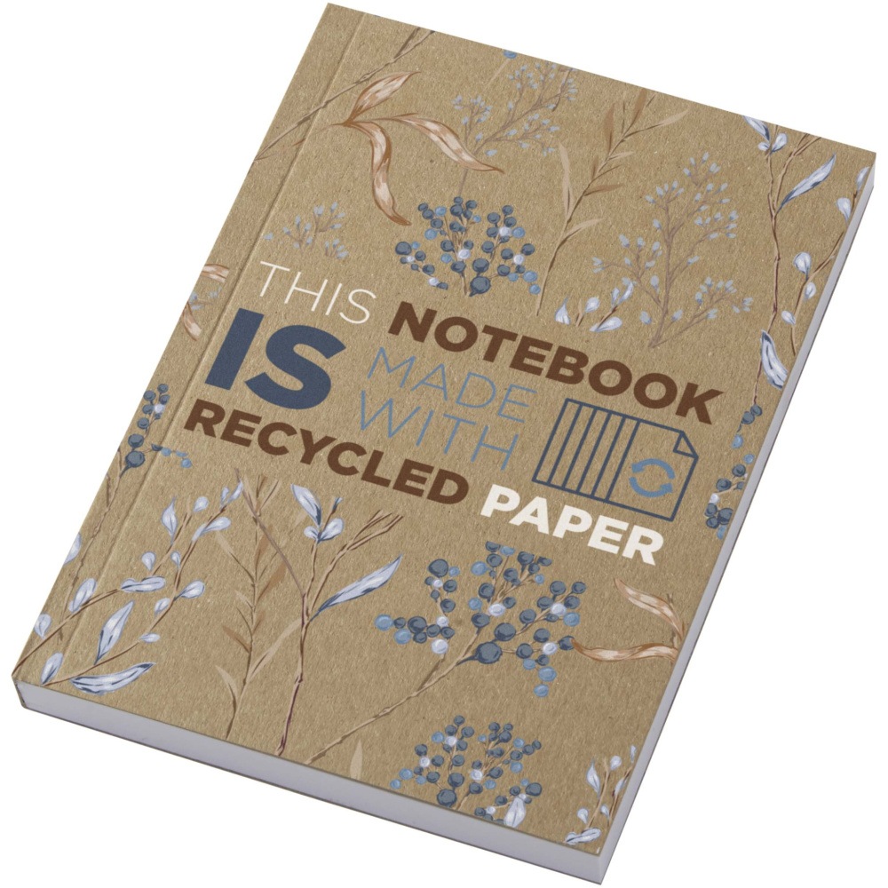 Logotrade promotional item image of: Novella Austen A6 recycled soft cover kraft notebook - 100 sheets