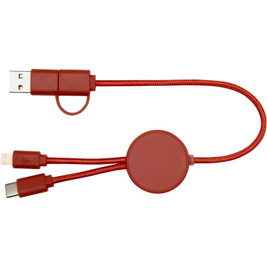 Logo trade promotional item photo of: Citala 5-in-1 recycled plastic 30 cm data sync and 27W fast charge cable