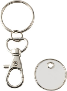 Logo trade corporate gifts image of: Rory keyring with trolley coin