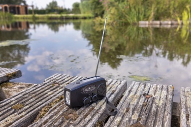 Logo trade promotional merchandise photo of: RescueWave RCS recycled plastic emergency radio