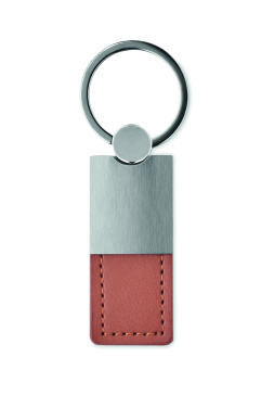 Logo trade promotional merchandise image of: PU and metal key ring Helsinki