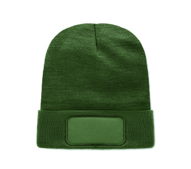 Logo trade promotional giveaways image of: Unisex beanie RPET polyester