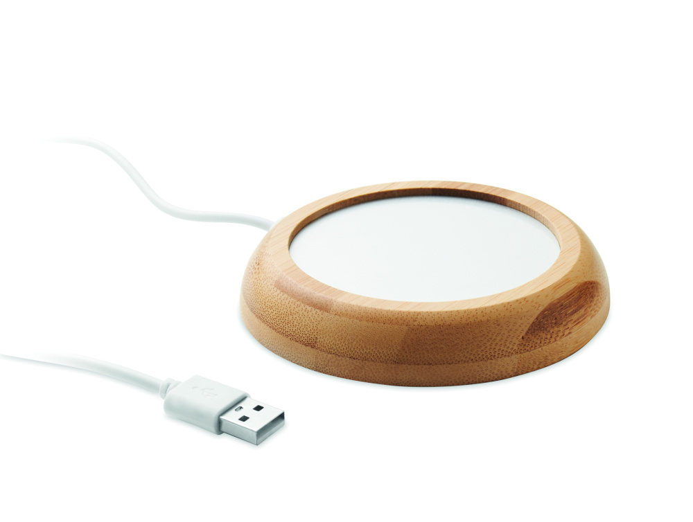 Logo trade promotional items image of: Bamboo mug warmer with USB