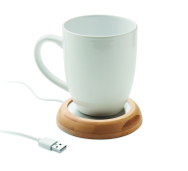 Logotrade promotional giveaway picture of: Bamboo mug warmer with USB