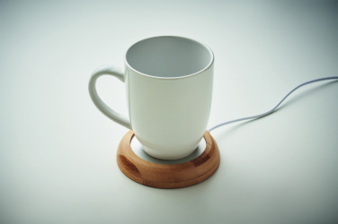 Logo trade business gifts image of: Bamboo mug warmer with USB