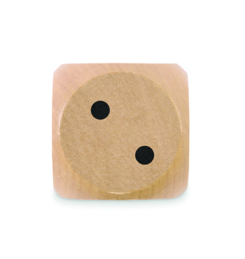 Logo trade promotional merchandise photo of: Schima wooden dice 5cm dia