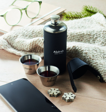 Logo trade promotional items picture of: Hip flask with shot cups