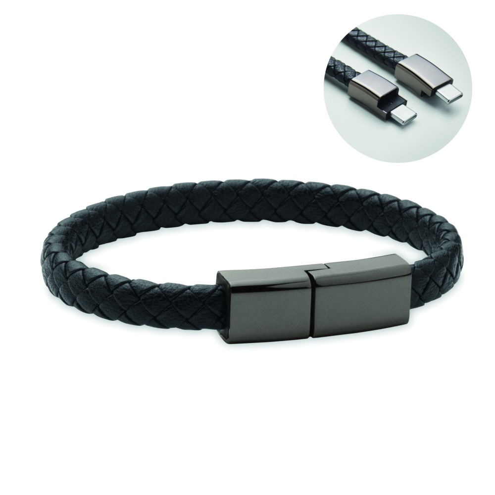 Logotrade promotional product picture of: Braided bracelet cable type-C
