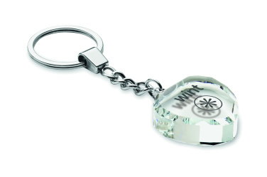 Logo trade promotional products image of: Glass heart award key ring