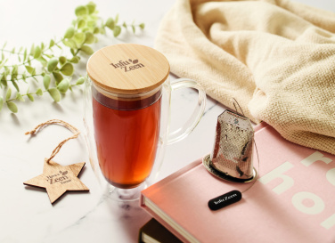 Logotrade promotional item image of: Double wall glass mug 450ml