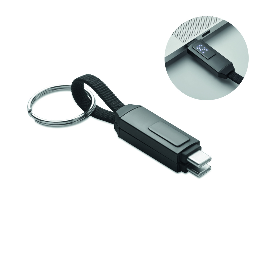 Logo trade promotional merchandise image of: 60W charging cable keyring