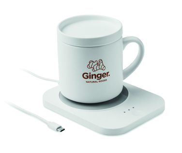Logo trade promotional giveaway photo of: Wireless charger mug warmer set