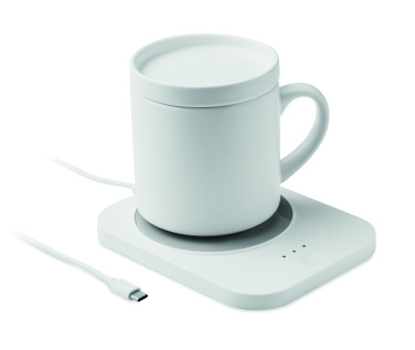 Logo trade promotional items image of: Wireless charger mug warmer set