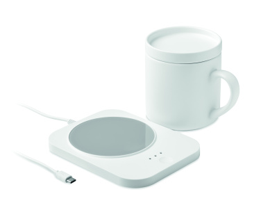 Logo trade corporate gift photo of: Wireless charger mug warmer set