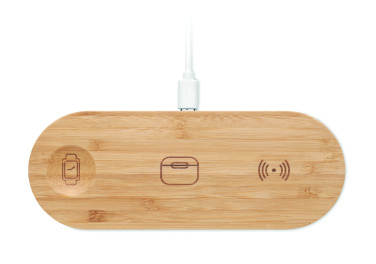 Logo trade promotional gifts picture of: 3 in 1 15W wireless charger