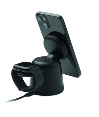 Logo trade corporate gift photo of: 3 in 1 wireless charger 15W