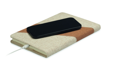 Logo trade advertising products image of: A5 notebook with 15W charger