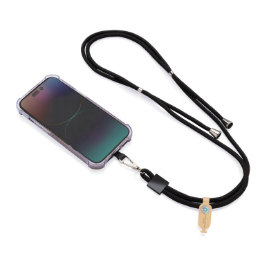 Logo trade promotional products image of: CarryLoop RCS recycled PET adjustable phone holder lanyard
