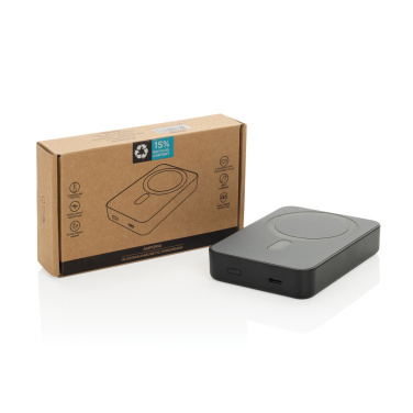 Logo trade promotional giveaways image of: Amporia RCS recycled plastic 10.000mAh magnetic powerbank
