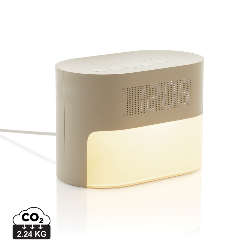 Logo trade promotional gifts picture of: LumaRise RCS reycled plastic white noise alarm clock