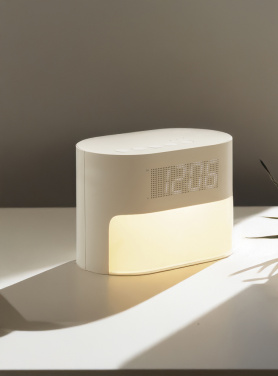 Logotrade promotional items photo of: LumaRise RCS reycled plastic white noise alarm clock