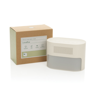 Logo trade promotional items image of: LumaRise RCS reycled plastic white noise alarm clock