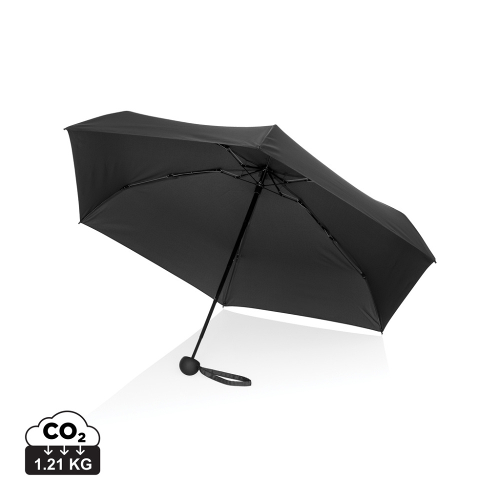 Logo trade promotional giveaway photo of: 19.5" Aware™ RPET super mini manual 190T Pongee umbrella